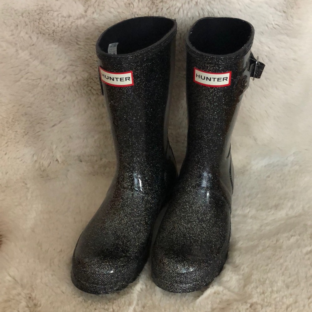 Hunter Rain Boots Starcloud Glitter Womens Size 7